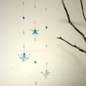 Blue Butterfly Crystal Mobile Suncatcher Children's Hanging Mobile Angel Ornament Fairy Window Charm Kid's Hanging Decoration Unique Gift image 5