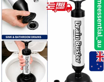 Drain Buster Plunger, Multi Drain Toilet Sink Plunger for Bathroom Kitchen Drain Unblocker and Clog Remover Tool