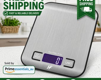 5kg/1g Digital Kitchen Food Scale Stainless Steel LCD Display Precise Cooking