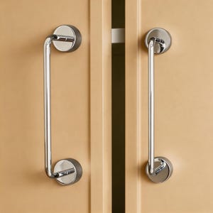 Brass Silver Knob,  Chrome Cabinet Handle, Minimalist Drawer Knob