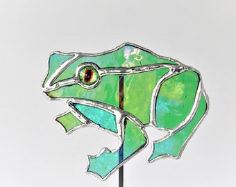 Bullfrog plant stake decoration