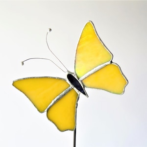 Stained Glass Butterfly Plant Decoration - Large