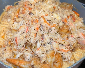 Loaded seafood linguine pasta recipe