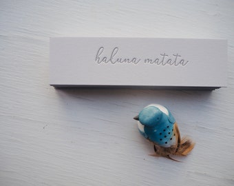 Letterpress bookmarks / books / book lover / hakuna matata / no worries / lion king