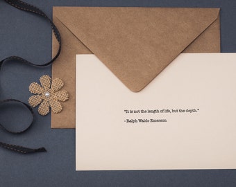Ralph Waldo Emerson quote - letterpress print / quote / wall decor / inspiration / life / typewriter
