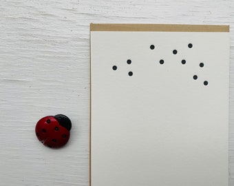 Set of four letterpress flat cards {polka dots} / stationery sets / dots / note cards / notes / printed by hand