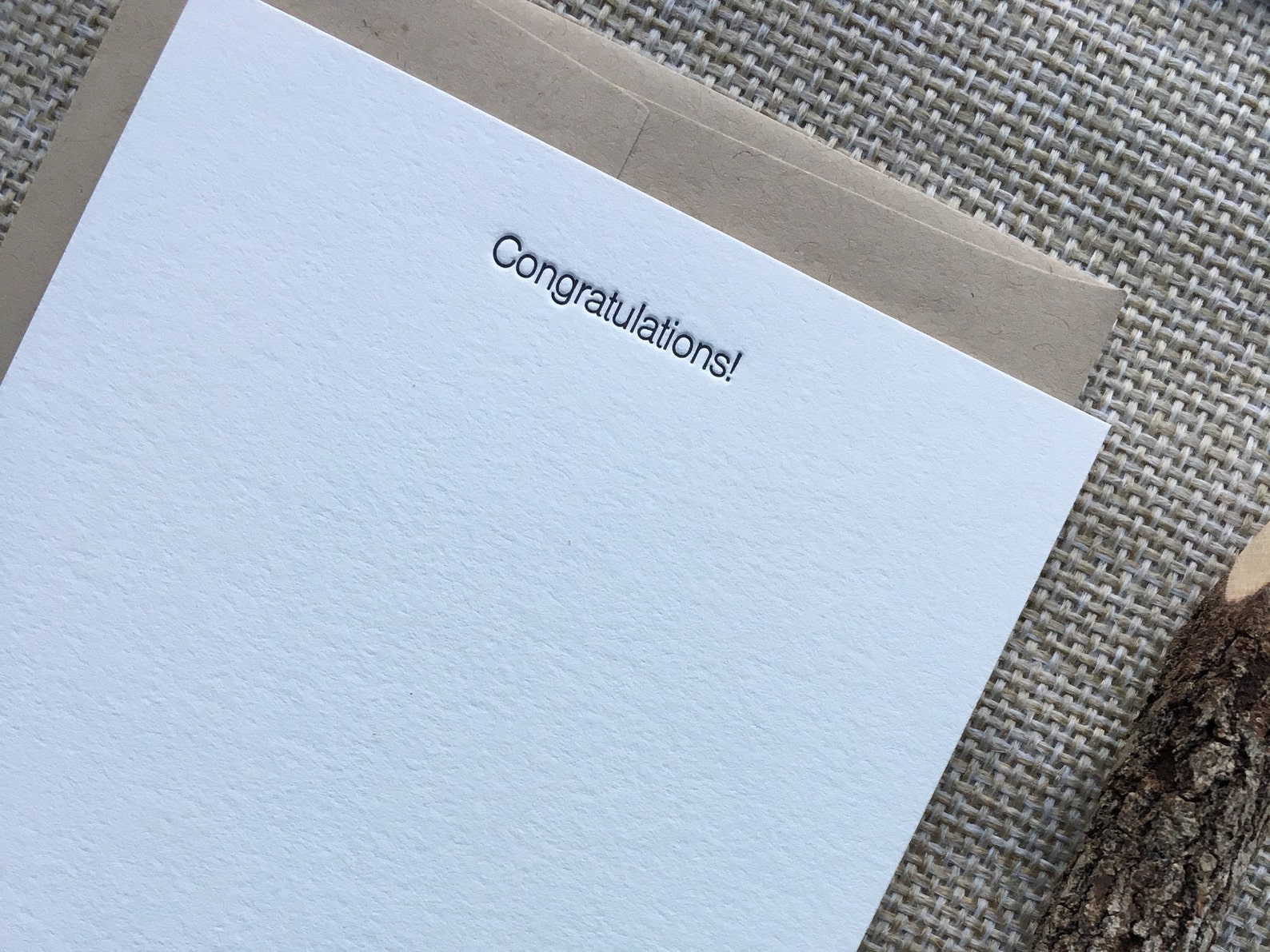 Set of Four Letterpress Flat Cards congratulations/ - Etsy