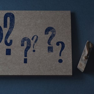 Question Mark Letterpress Card / Blank Card / Question / - Etsy