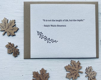 Ralph Waldo Emerson quote - letterpress print / quote / wall decor / canvas paper