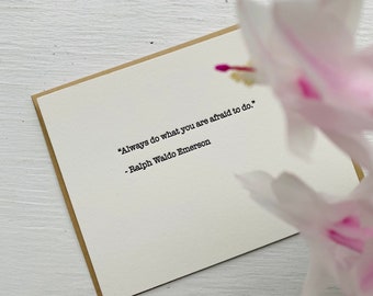 Ralph Waldo Emerson quote - letterpress print