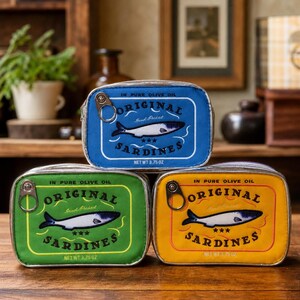 Cute Sardine Can Makeup Bag, Large Capacity Cosmetic Pouch with Zipper for Travel & Daily Use