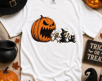 Comfort Colors© Halloween Pumpkin Eat Shirt, Funny Halloween Shirt, Halloween Gamer Gift, Halloween Party Tee