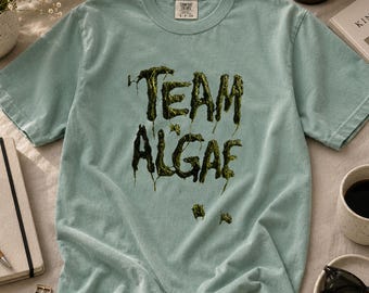 Camiseta Comfort Colors Team Algae, Camiseta de protesta Reflecting Pool, Bandera Azul Prometida, Camiseta política divertida