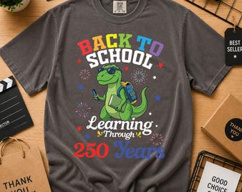 Comfort Colors® Back To School Dinosaur Student Learning Through 250 Yrs Day shirt