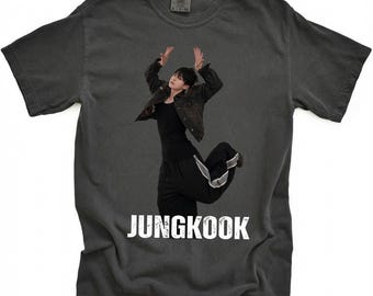 Comfort Colors Cute JK Shirt, BTS Jungkook Graphic Tee, Retro Kpop Concert T-Shirt, Oversized Bootleg Rap Tee, Gift for Army Fan