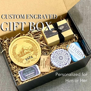 Caixa de presente masculina personalizada gravada, porta-copos, presente de aniversário para o pai, caixa de presente para padrinho, presente de Natal para o avô, caixa de joias, presente para o papai, dos netos