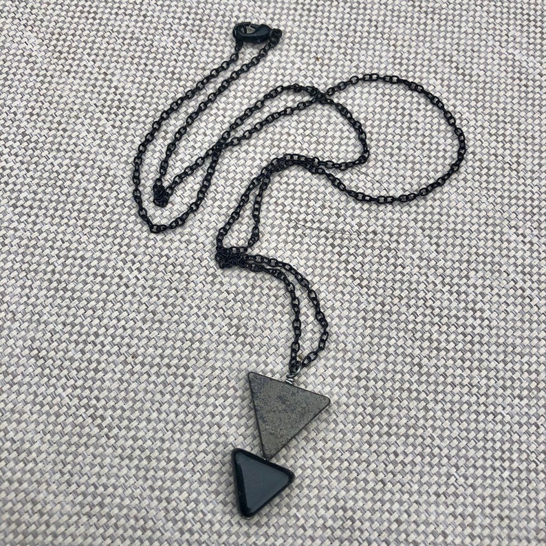 BLACK ARROW NECKLACE Cool Dad Jewelry Geometric Jewelry Native American Mens Minimalist Necklace Birthday Gift for Him Graduation Gift