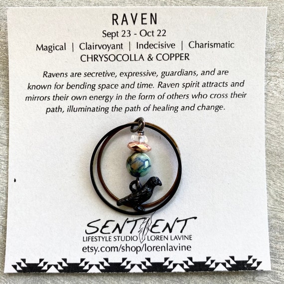 Spirit Animal Necklace Raven Libra Birthday Unique Gift - Etsy Spirit Animal Necklace Raven Libra Birthday Unique Gift - Etsy