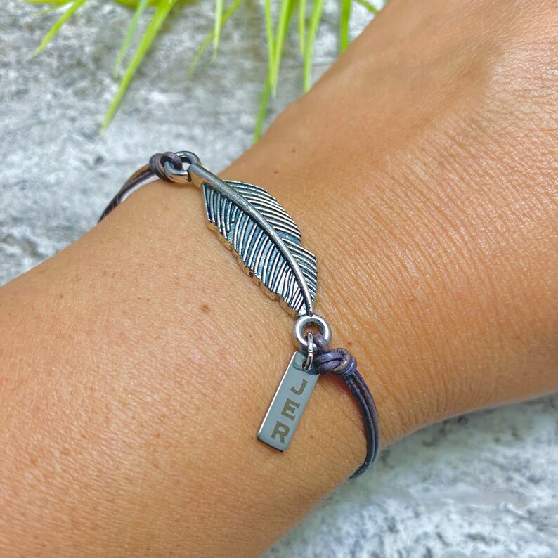 Silver Feather Bracelet Dad Birthday Gift Under 25 for Him Native