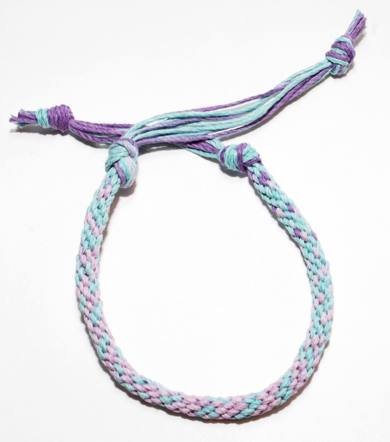 Girls Hemp Bracelet Kumihimo Eco Friendly Pastel Pink & Blue Etsy