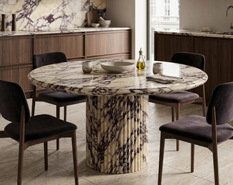 Calacatta Viola Marble Dining Table – Kitchen Island Furniture