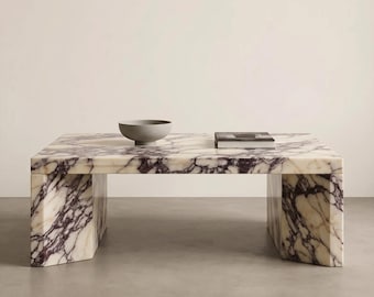Calacatta Viola Marble Coffee Table - Modern Living Room Table