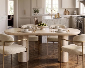 Travertine Dining Table – Kitchen Island Furniture