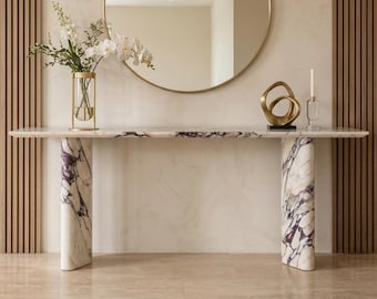 Custom Marble Console Table | Slim or Thick Modern Entryway Bench | Low Stone Hallway Table