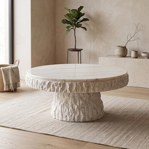 The Masterpiece of Your Living Room: Handcrafted Limra Limestone Coffee Table