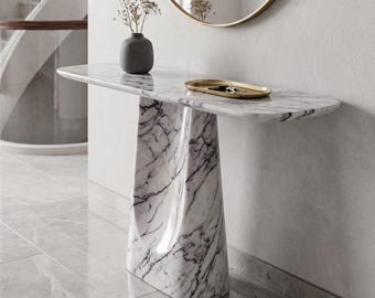 Custom Marble Console Table | Slim or Thick Modern Entryway Bench | Low Stone Hallway Table
