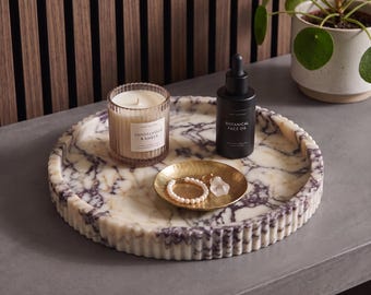 Handcrafted Calacatta Viola Marble Tray – Natural Stone Serving & Vanity Tray - Luxury Home Decor - Gift