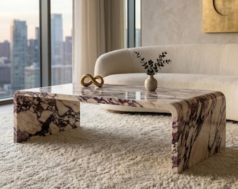 Calacatta Viola Marble Coffee Table - Modern Living Room Table