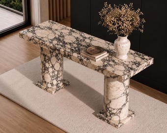Custom Marble Console Table | Slim or Thick Modern Entryway Bench | Low Stone Hallway Table