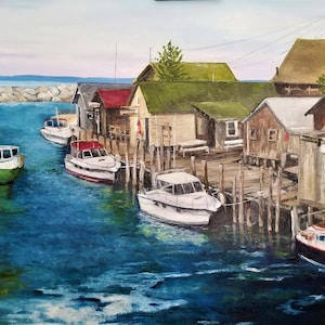 FISHTOWN II MICHIGAN Art, Landscape Lelanau Michigan, Large Landscape , 24&quot; x 36&quot; Fine Art Print by Michigan Artist