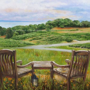 CHATEAU CHANTAL VINEYARD - Michigan Wineries, Traverse City Art, Canvas Paper Print, by Michigan Artist Sandi Oliverio