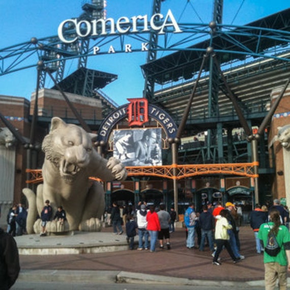 DETROIT TIGERS STADIUM Michigan Art Print, of Original Oil