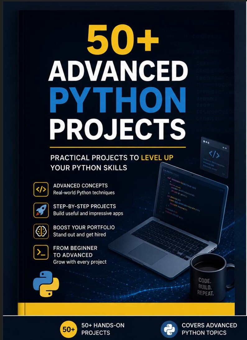 Cahier d'exercices pour projets Python avancés | POO, asynchrone, API, compétences en codage (téléchargement PDF) image 2