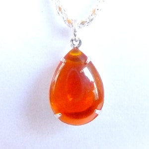Orange Necklace Hyacinth Orange Pendant Crystal Drop Necklace Bridesmaids Bridal Necklace image 3