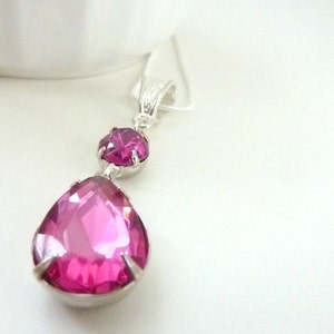 Hot Pink Earrings Posts Fuchsia Earrings Teardrop Clip Ons Drop October ...