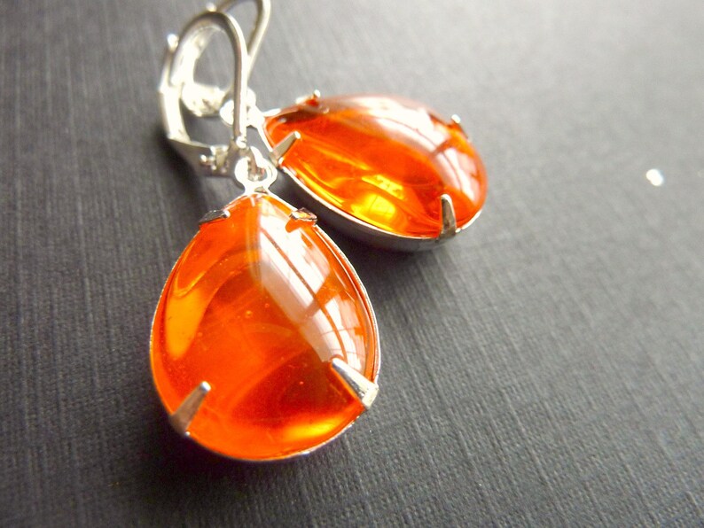 Orange Necklace Hyacinth Orange Pendant Crystal Drop Necklace Bridesmaids Bridal Necklace image 4