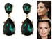 Emerald Earrings Posts Green Angelina Jolie Kyle Richards LARGE Emerald green Teardrop Drop Estate Style Earrings 