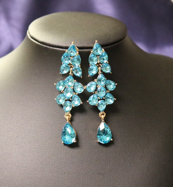 Aqua Blue Fused Glass Earrings