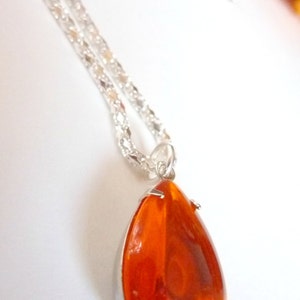 Orange Necklace Hyacinth Orange Pendant Crystal Drop Necklace Bridesmaids Bridal Necklace image 2