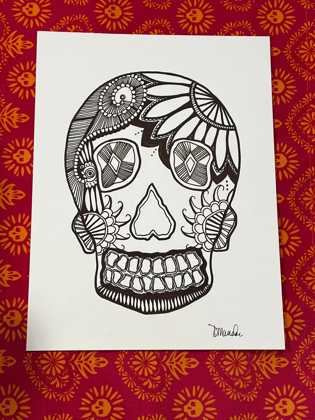 Sugar Skull Drawing #3 Original Artwork - Etsy
