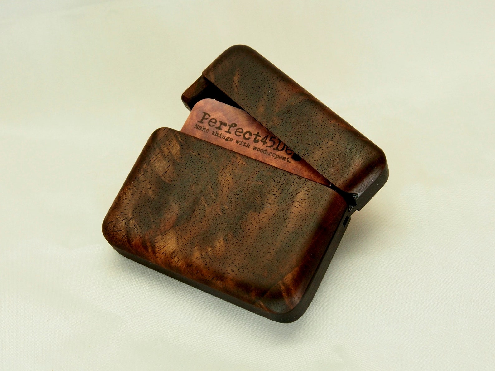 Square Business Card Holder Walnut square case fits cards Etsy
