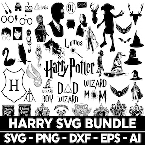 Magical Wizard SVG & Clipart Collection – Magic School, Fantasy Crests, Spell PNG, SVG Digital Files