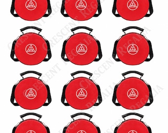 Royal Arch Mason Cap Case Set of 12 Red Triple Tau Chapter Crown Storage