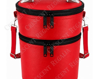 Plain Red Masonic Fez Hat Cap Case Freemason Travel Bag Shoulder Strap Mason Gifts