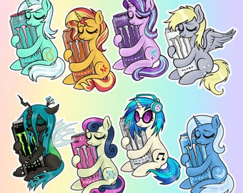 MLP background ponys holographic monster energy stickers