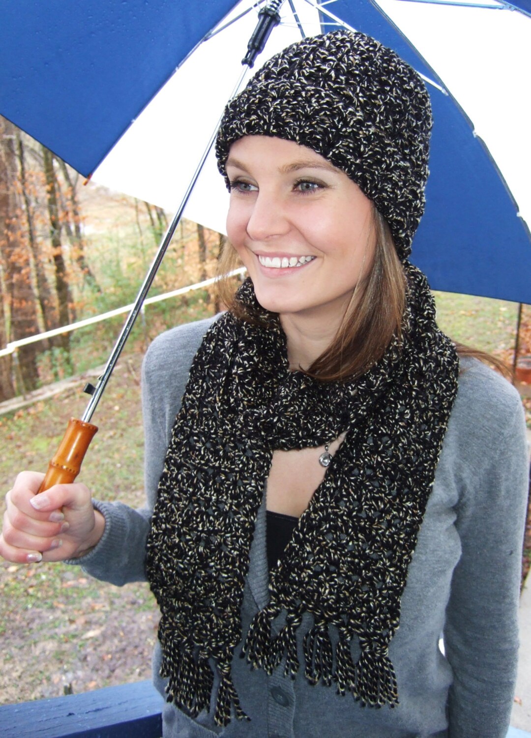 Hat and Scarf for Women Black Hat for Her Black Scarf for Her Etsy